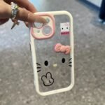 Color‑Block Cream Peace Sign Kitty iPhone Case - 图片 3