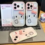Color‑Block Cream Peace Sign Kitty iPhone Case - 图片 4